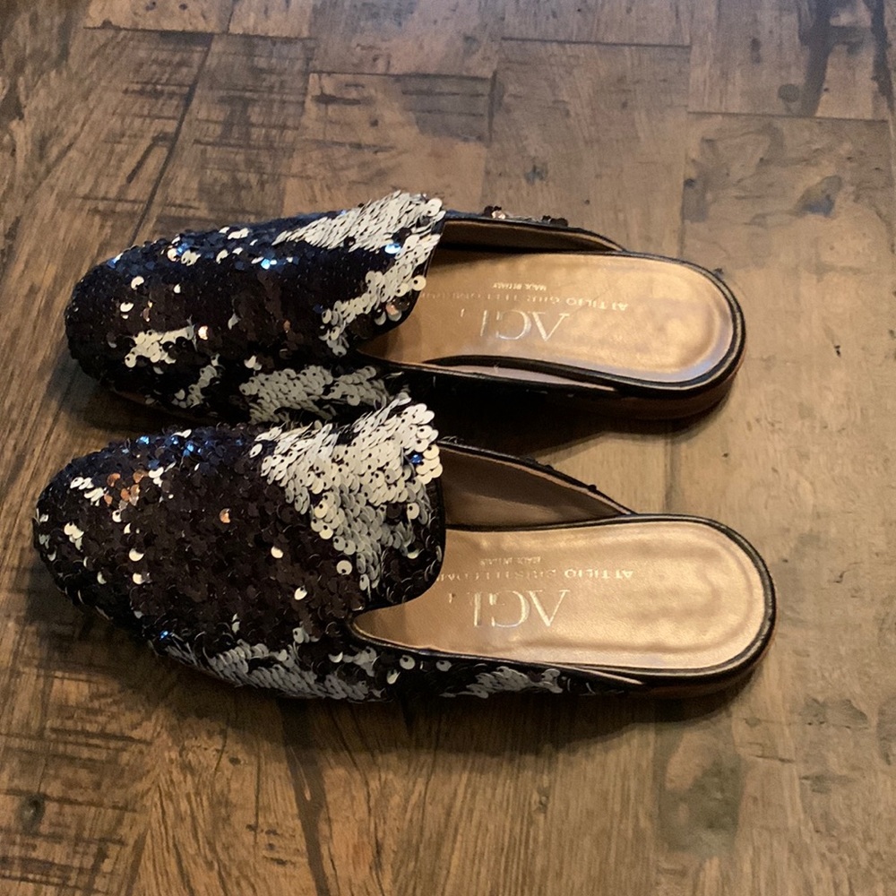 AGL mule black and white sequins